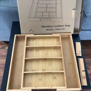 New In Box: Bamboo Expandable Drawer Organizer